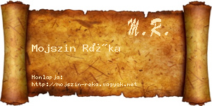 Mojszin Réka névjegykártya